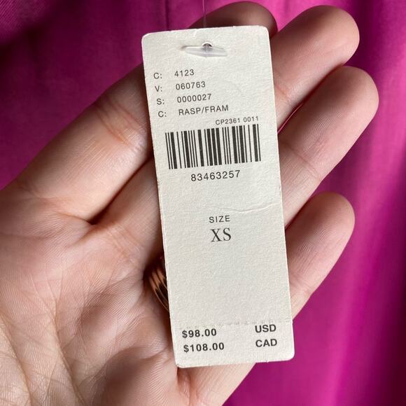 Anthropologie Silky Wide Leg Culottes Pants Cropped Hot Pink Barbie core new - Picture 8 of 12